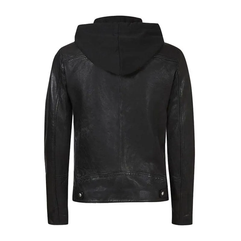 Men's Black Leather Biker Jacket