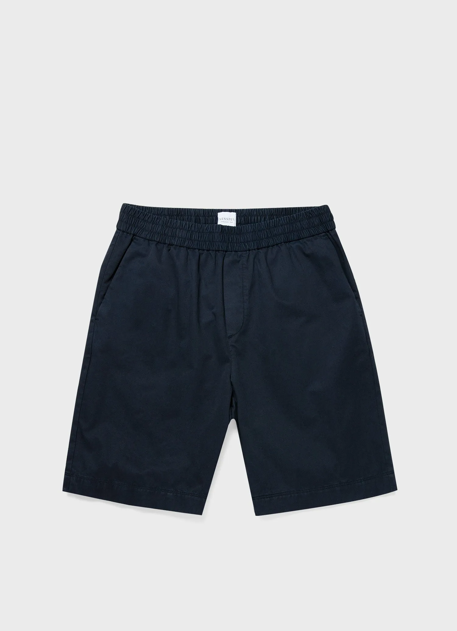 Men's Cotton Linen Drawstring Shorts in Navy