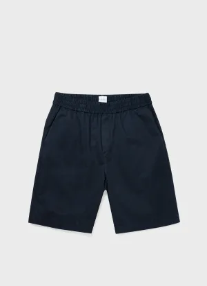 Men's Cotton Linen Drawstring Shorts in Navy