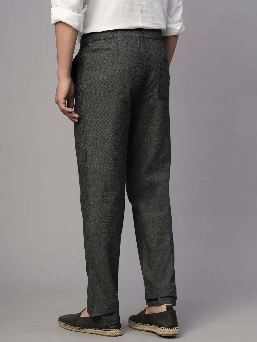 Men's Slate Cotton Regular Fit Pant