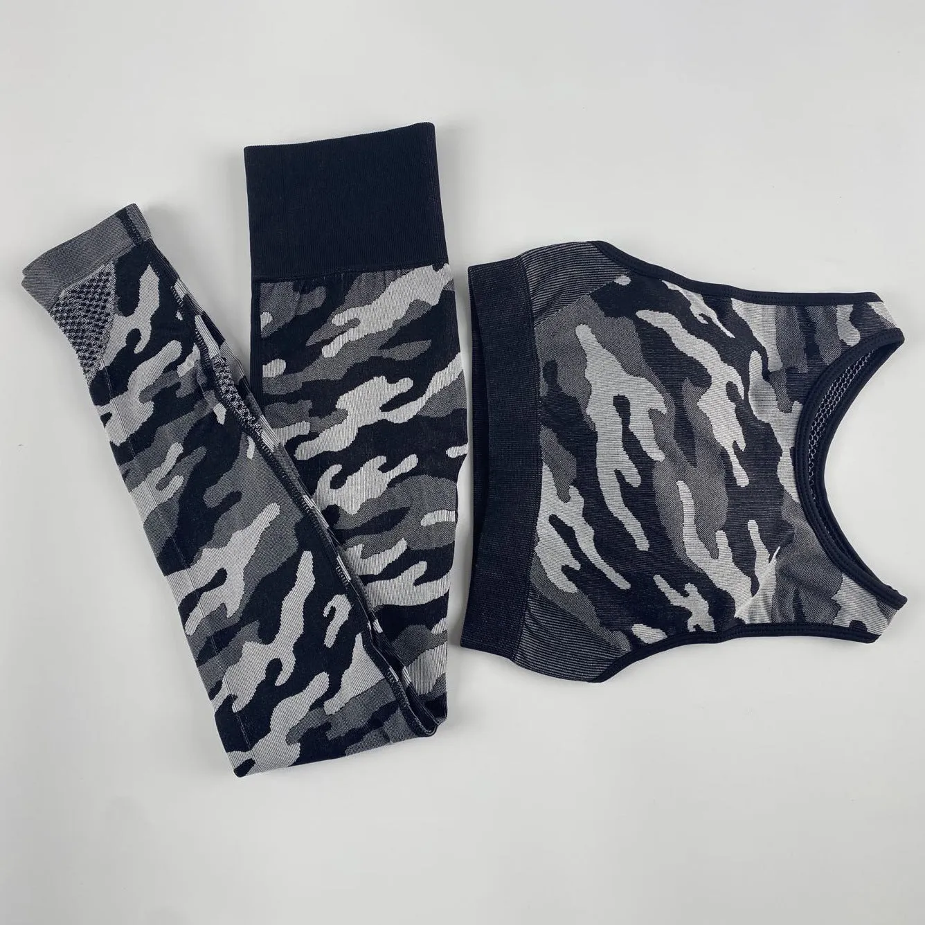 Mesh Camo Seamless Slim Fit Yoga Wear Tracksuit