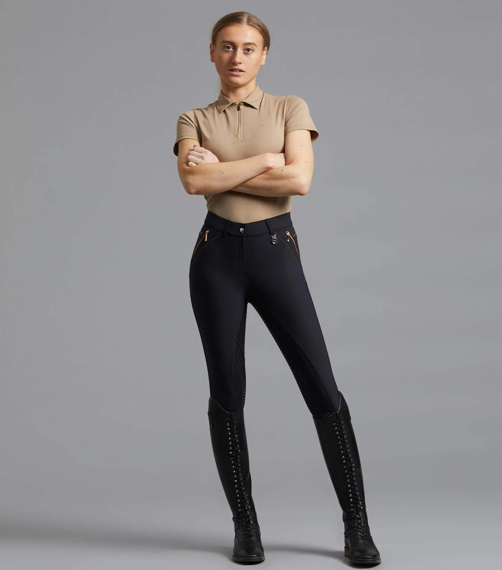 Milliania Ladies Full Seat Gel Riding Breeches Black