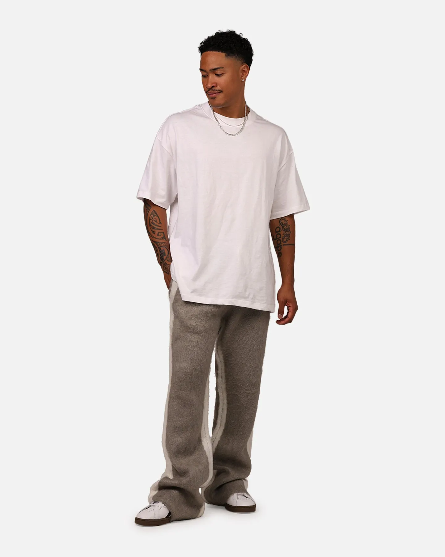 MNML Fuzzy Stripe Sweatpants Grey