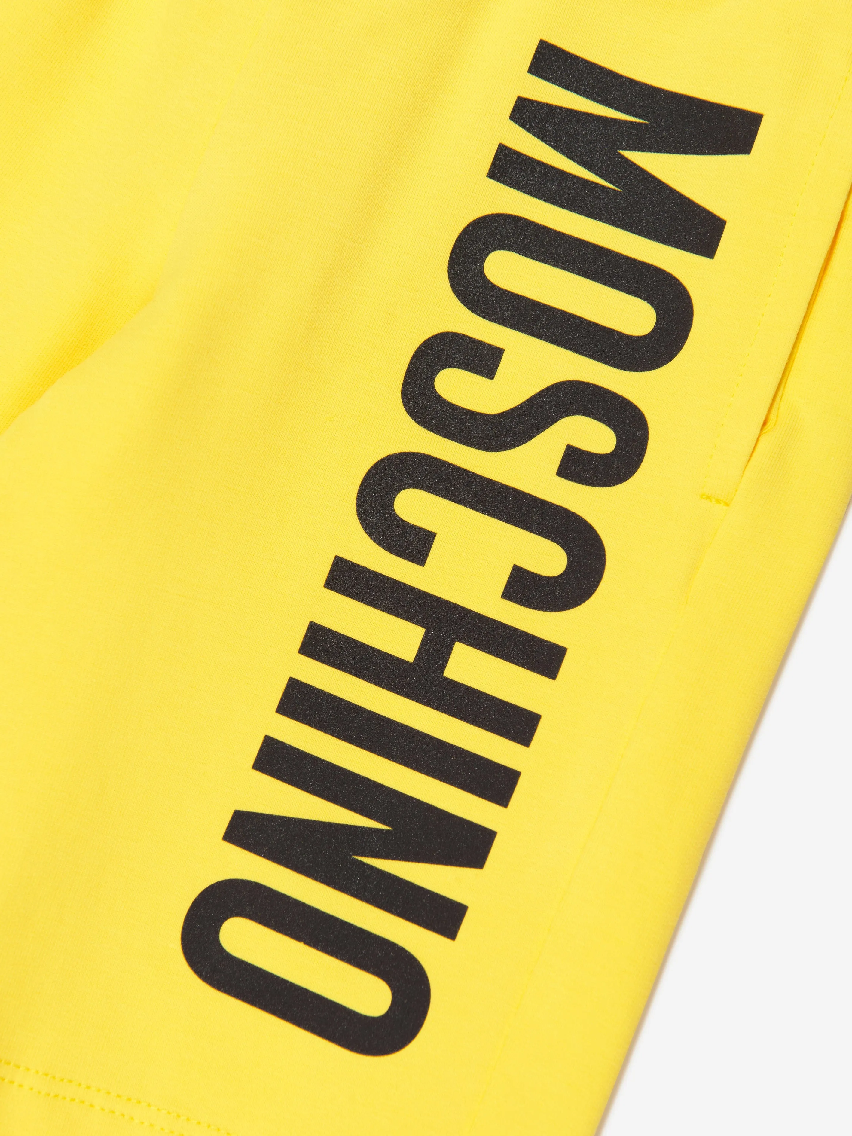 Moschino Boys Logo Print Shorts in Yellow