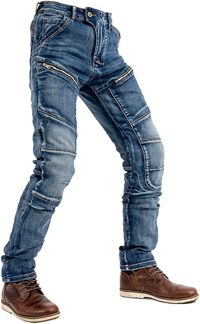 Motorcycle Riding Jeans Kevlar Motorbike Racing Pants with Removable Armored