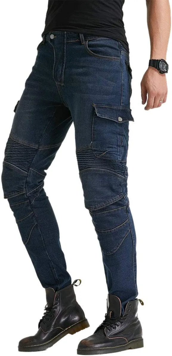 Motorcycle Riding Pants Denim Jeans Protect Pads Equipment