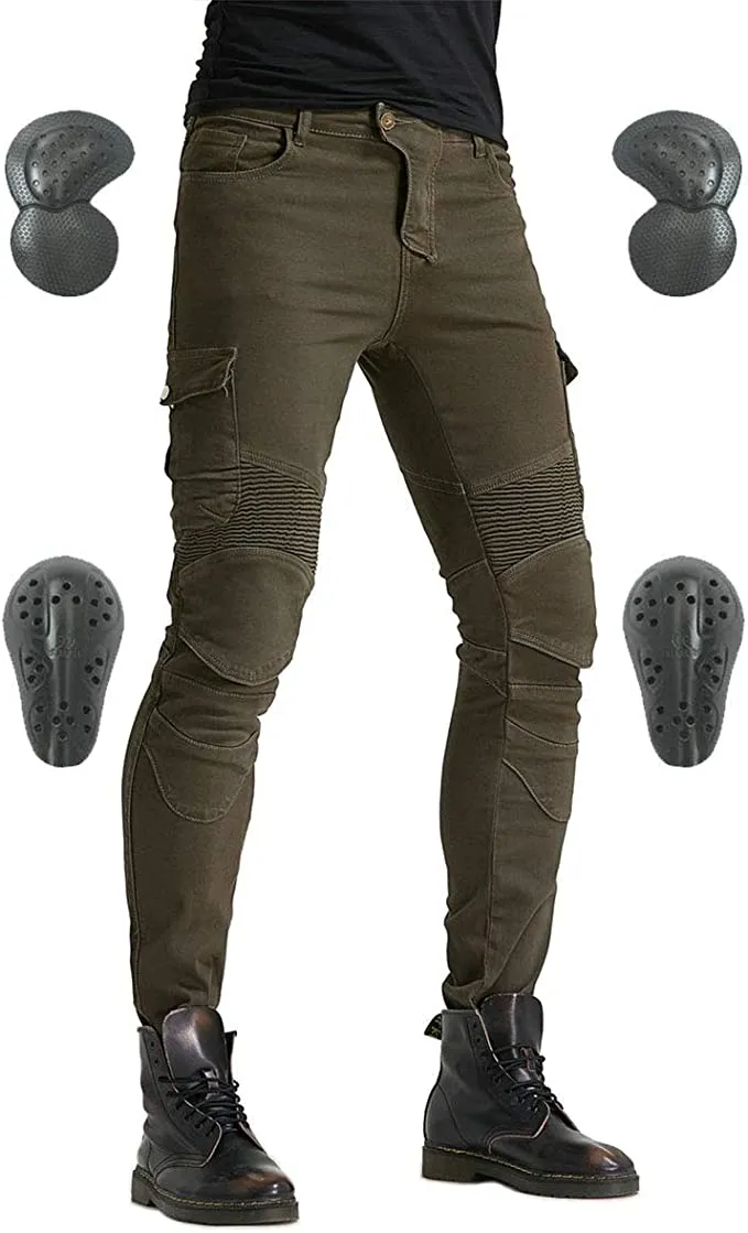 Motorcycle Riding Pants Denim Jeans Protect Pads Equipment