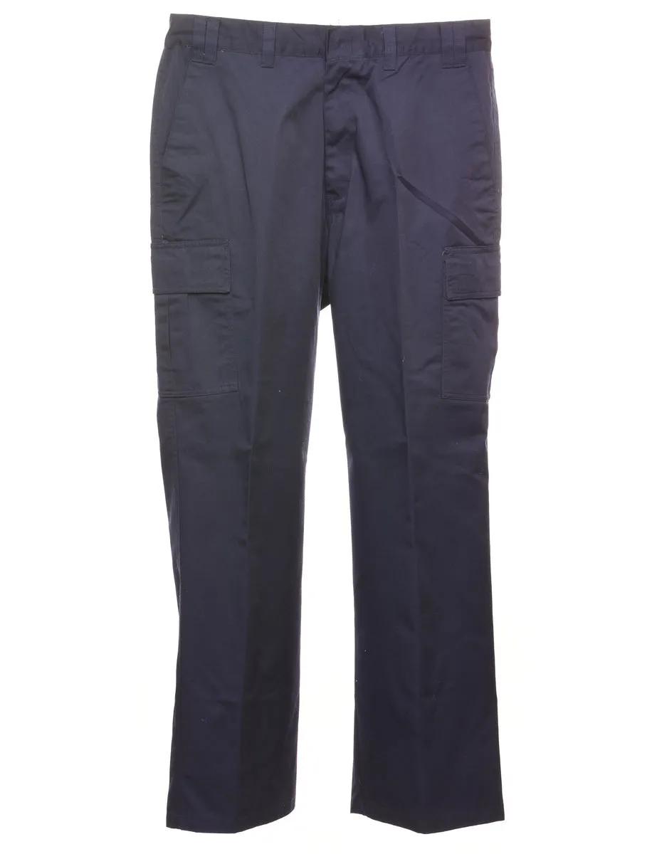 Navy Cargo Style Suit Trousers - W34 L33