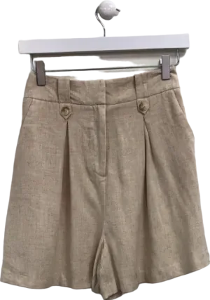 Nobody's Child Beige Tailored High-Waist Shorts UK 6