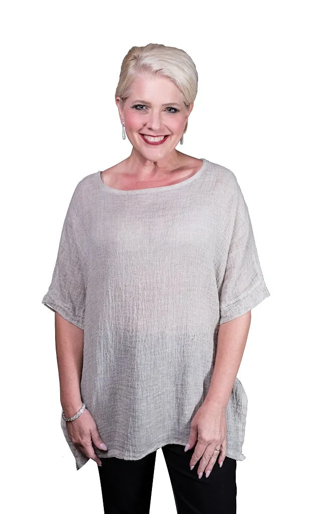 Oaklyn Crinkle Linen Top (BSS137)