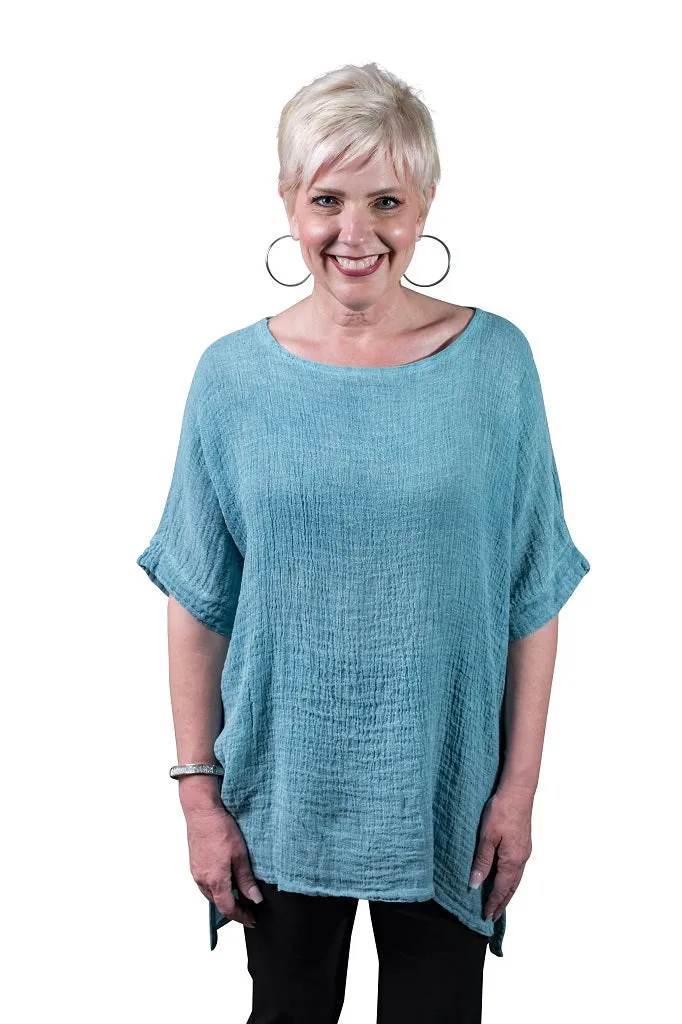 Oaklyn Crinkle Linen Top (BSS137)