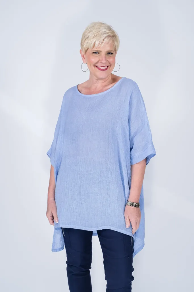 Oaklyn Crinkle Linen Top (BSS137)