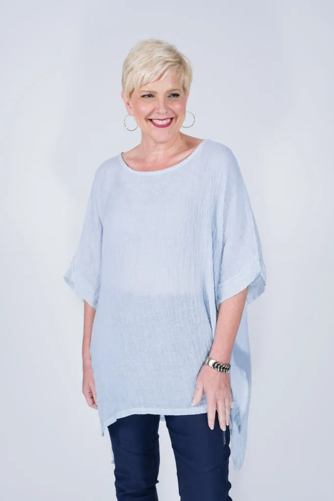 Oaklyn Crinkle Linen Top (BSS137)