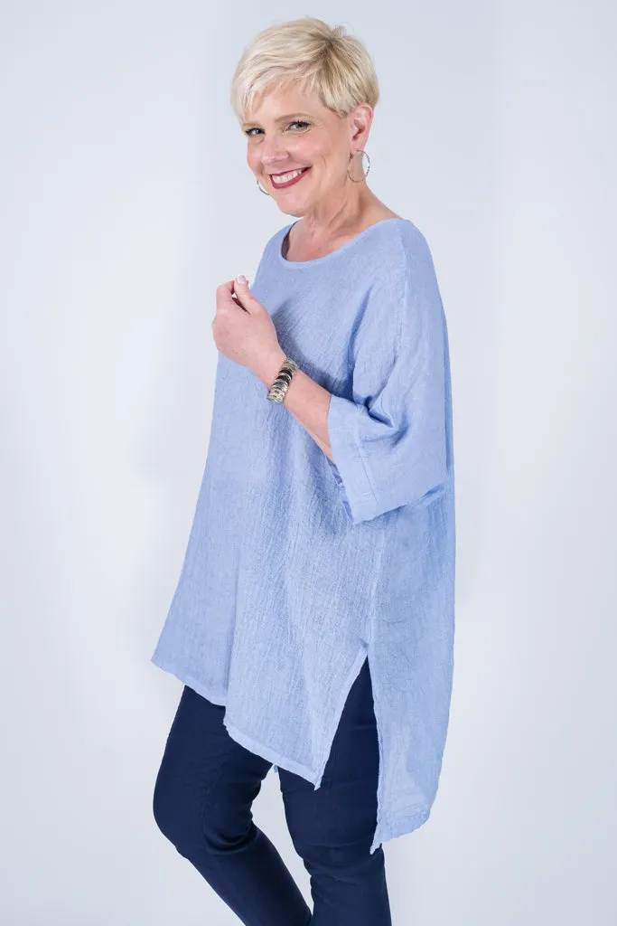 Oaklyn Crinkle Linen Top (BSS137)