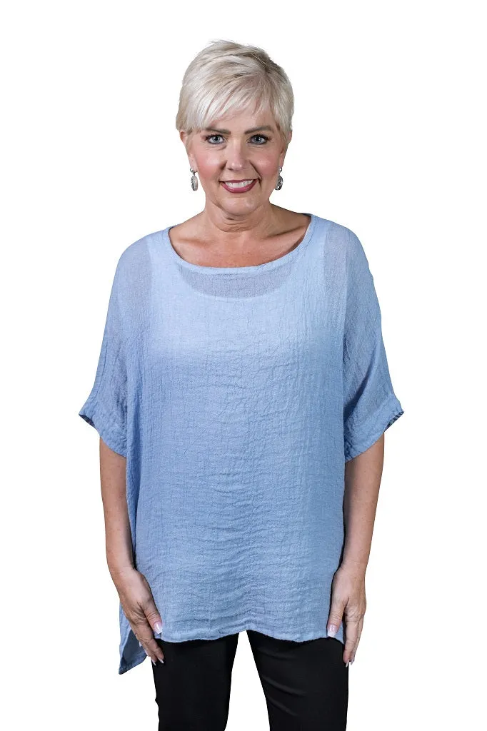 Oaklyn Crinkle Linen Top (BSS137)