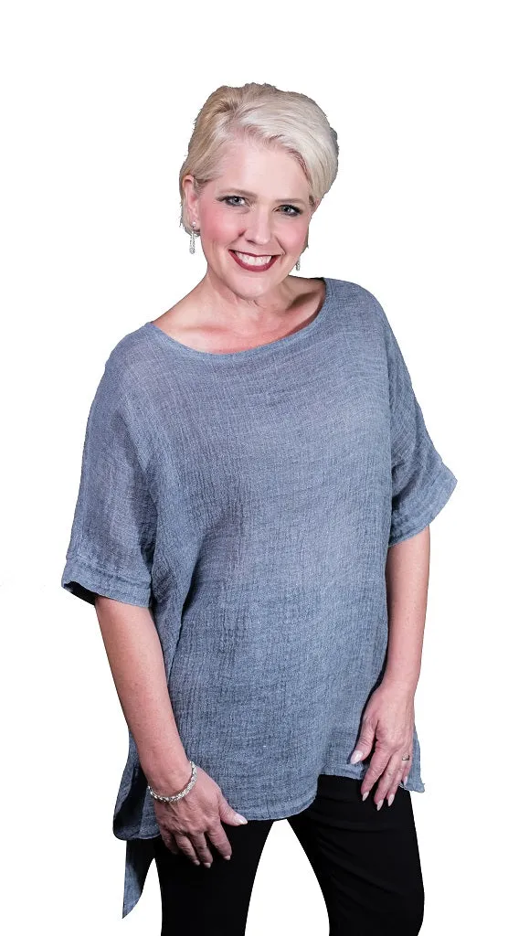 Oaklyn Crinkle Linen Top (BSS137)