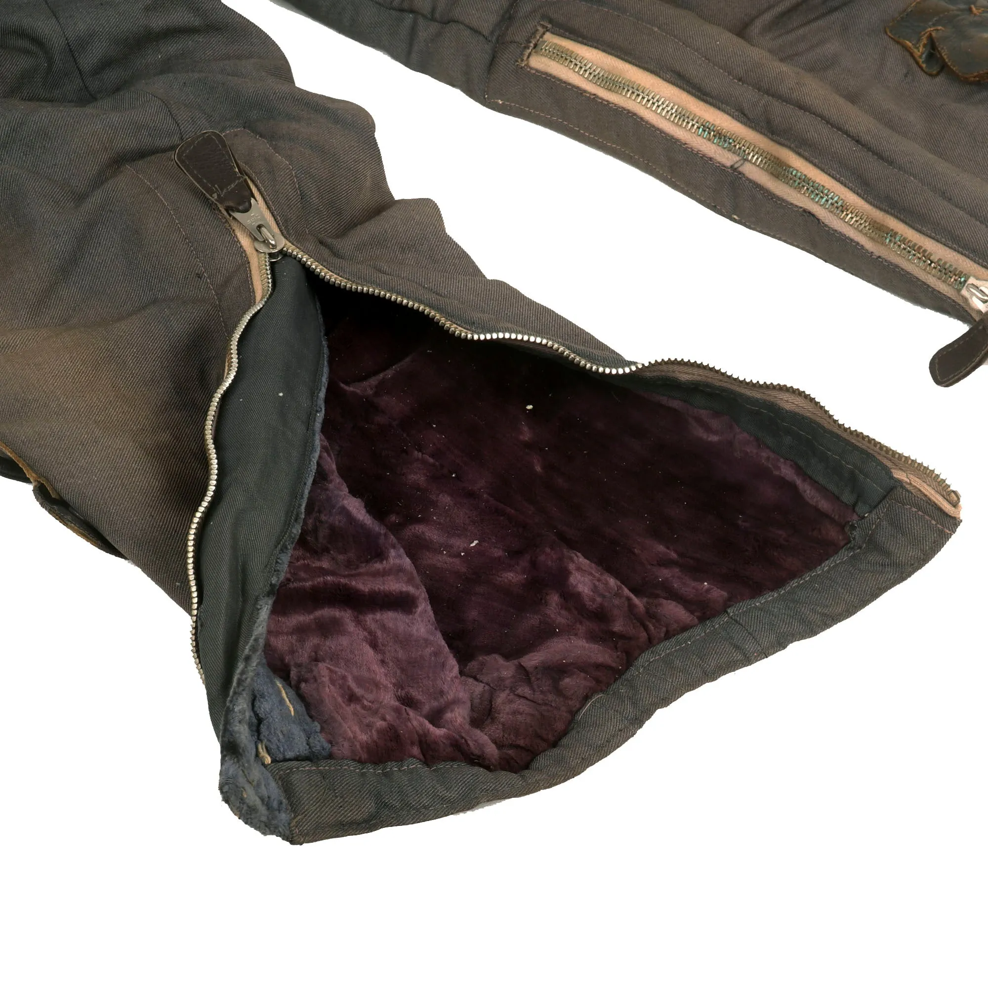 Original German WWII Luftwaffe Blue Electric Heated Winter Flying Trousers - RBNr. Marked