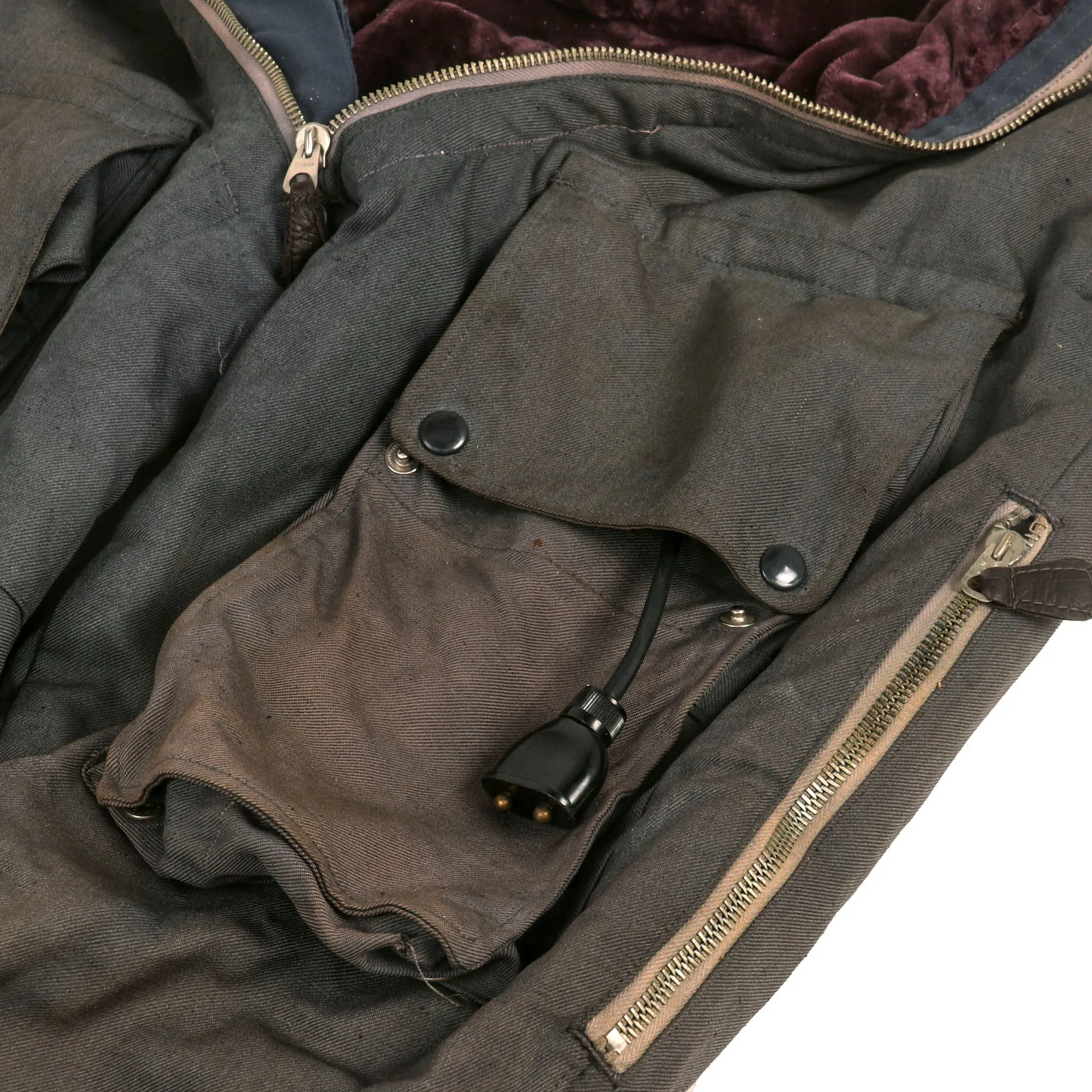 Original German WWII Luftwaffe Blue Electric Heated Winter Flying Trousers - RBNr. Marked