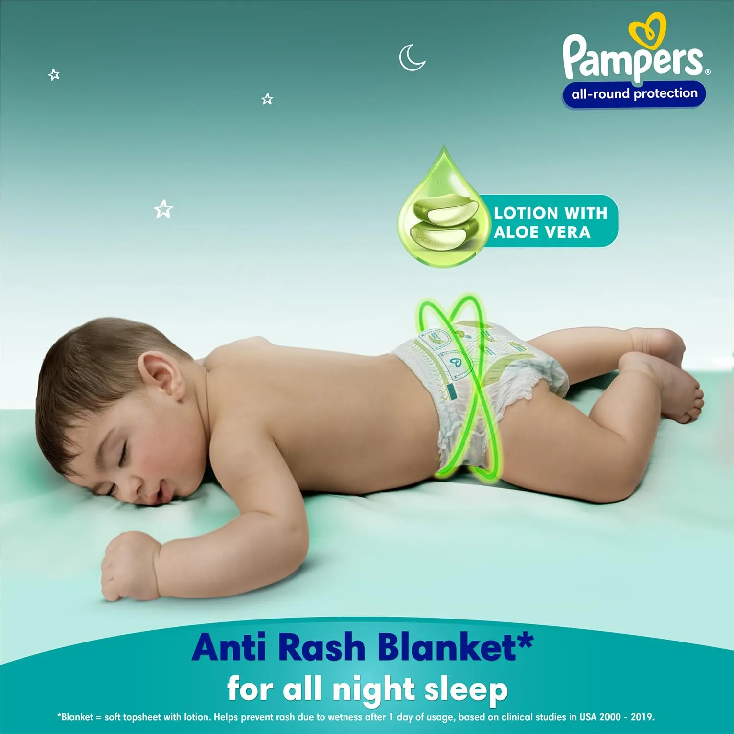 Pampers All round Protection Pants Style baby Diapers, Large (L) Size, 192 Count, Anti Rash Blanket, Lotion with Aloe Vera, 9-14kg Diapers