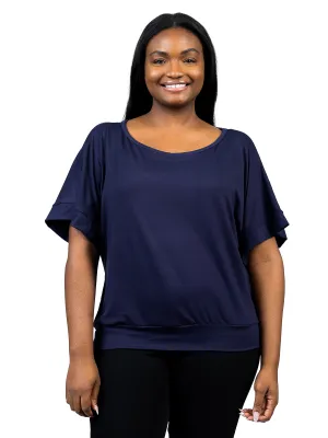 Plus Size Short Sleeve Loose Fitting Dolman Top