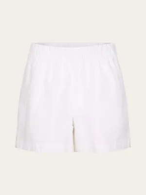 Poplin elastic waist shorts - Bright White