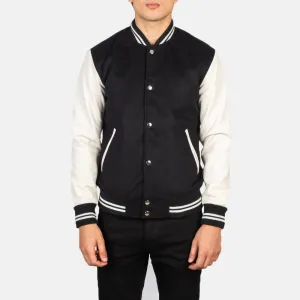 Shane Hybrid Stripped Varsity Men's Leather Jacket