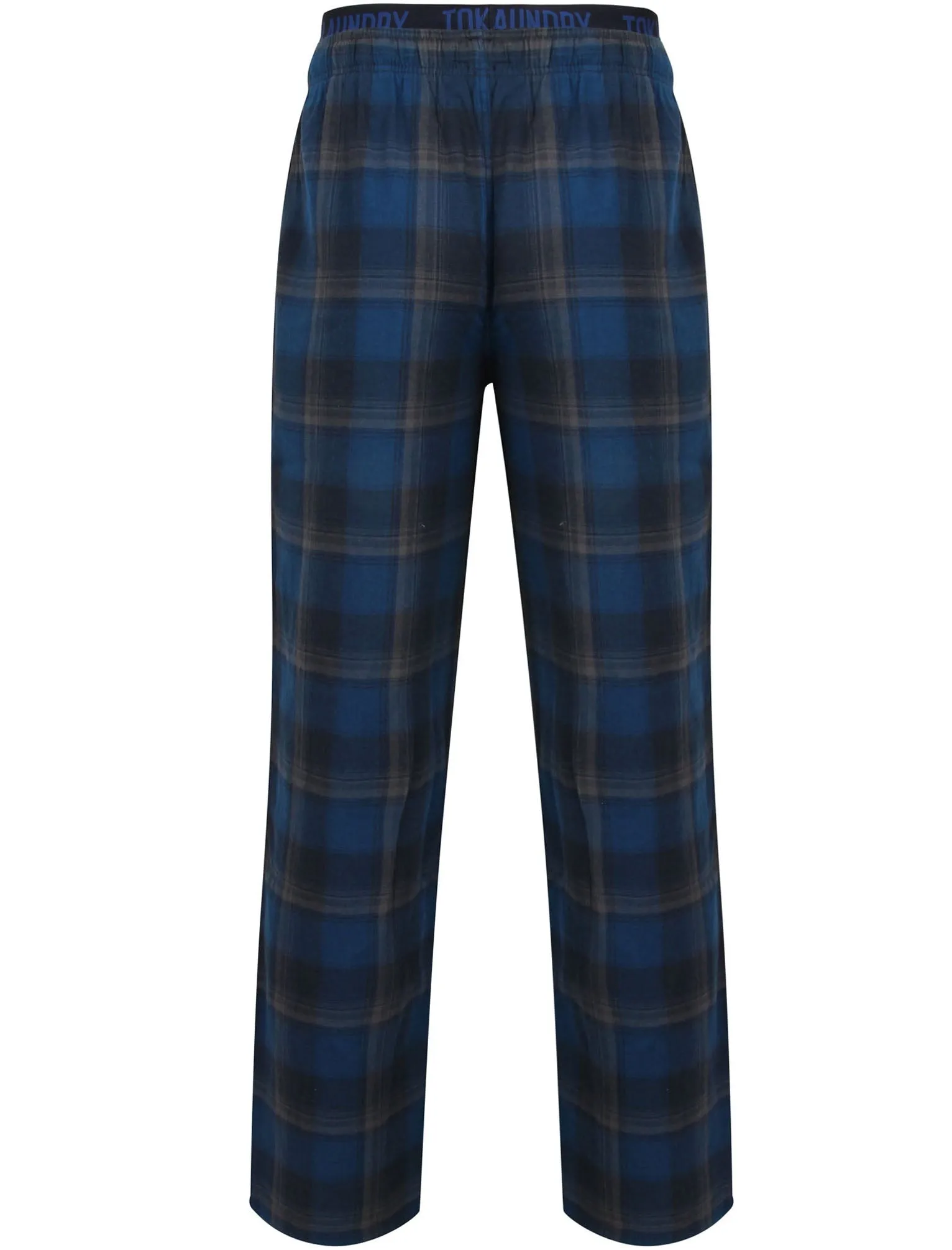 Stamford Flannel Checked Lounge Pants In Estate Blue - Tokyo Laundry