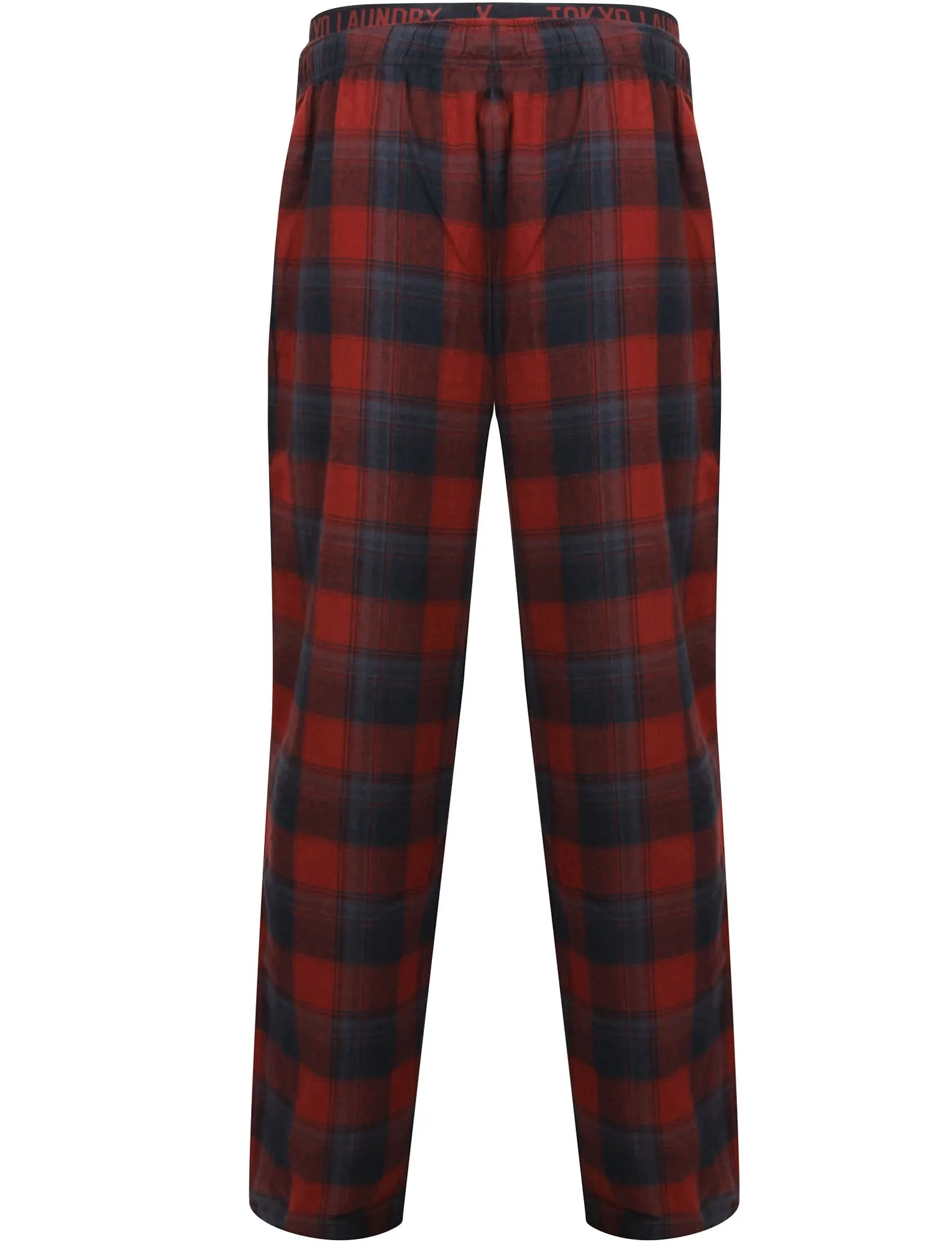 Stamford Flannel Checked Lounge Pants In Oxblood - Tokyo Laundry