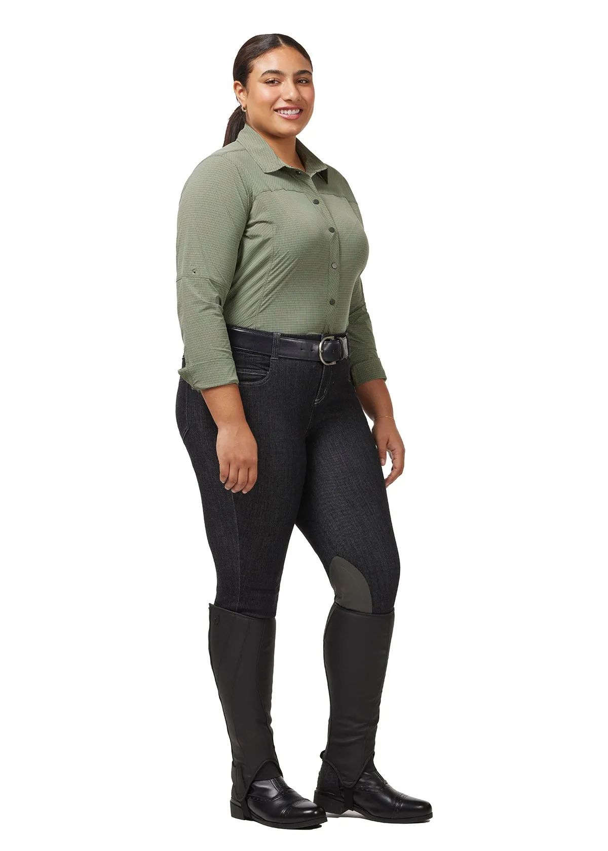 Stretch Denim Knee Patch Riding Breech