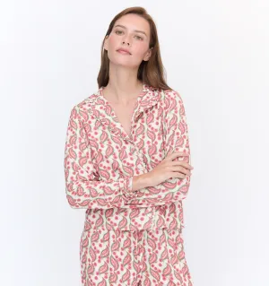 The Eleni Pajama Set - Birch Vine Stripe