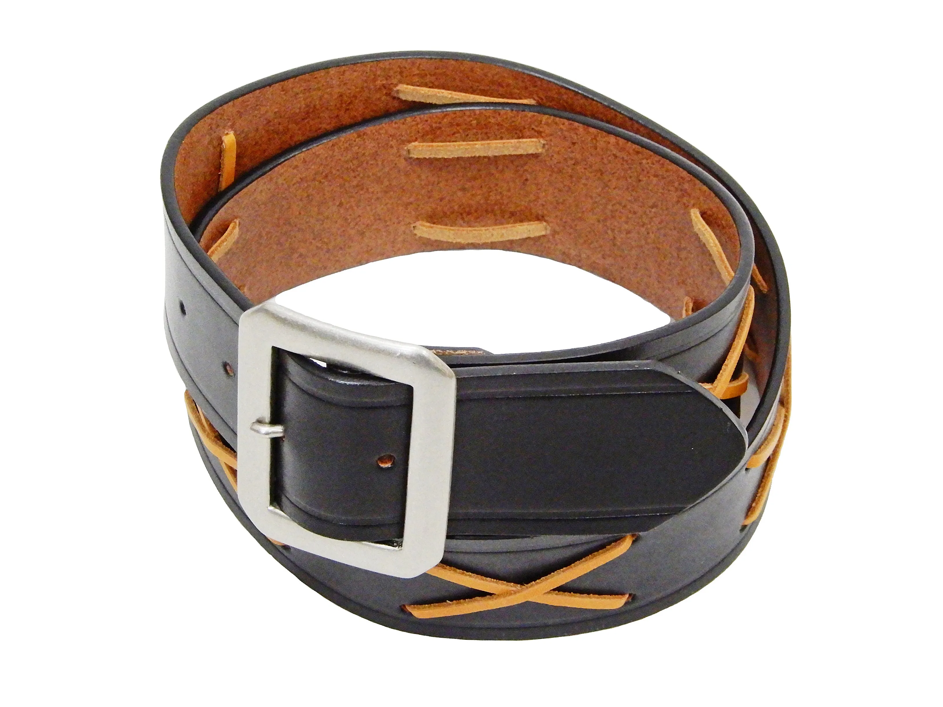 TOYS McCOY Cross-Stitched Leather Belt Men's Ccasual Marlon Brando The Wild One Belt TMA2107 Black