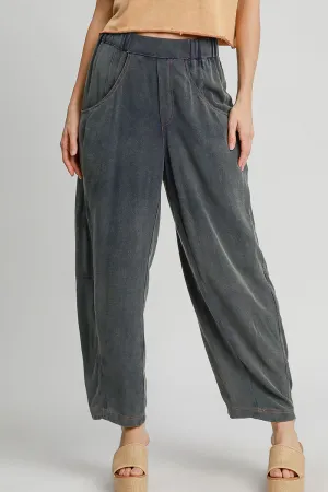 Umgee Elastic Waist Baggy Fit Pants with Pockets