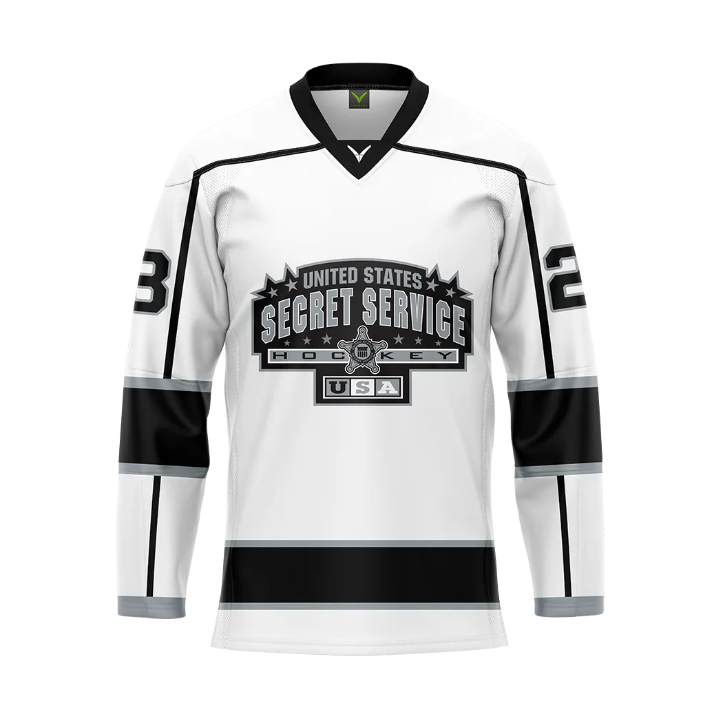 US Secret Service White Tackle Twill Jersey