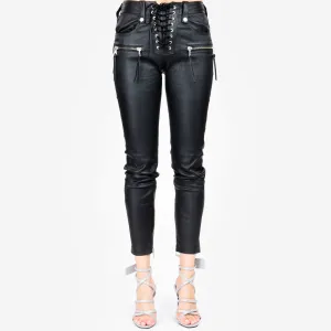 Womens Plonge Skinny Lace Up Pants